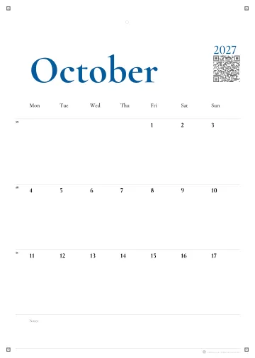 Garamond in blue, SRA3 Portrait, Half Month